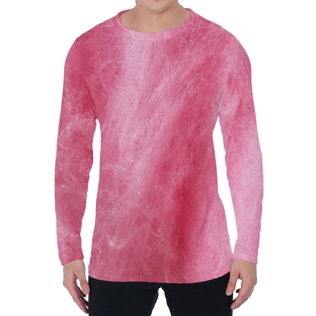 Pink Cotton Candy Print Men's Long Sleeve T-Shirt