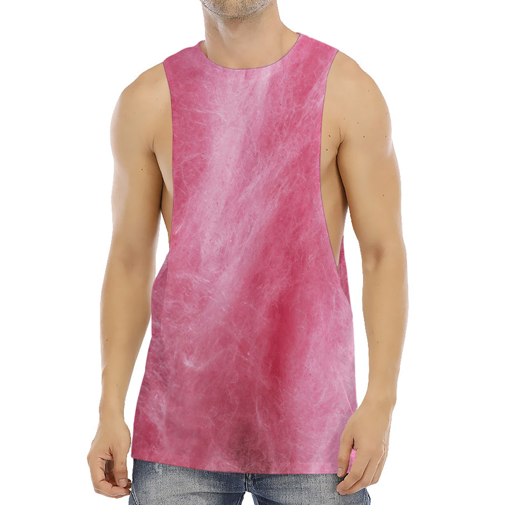 Pink Cotton Candy Print Men's Muscle Tank Top