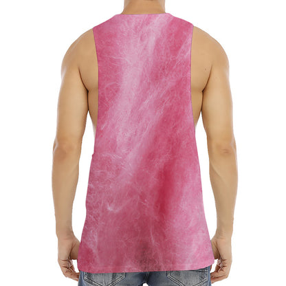 Pink Cotton Candy Print Men's Muscle Tank Top