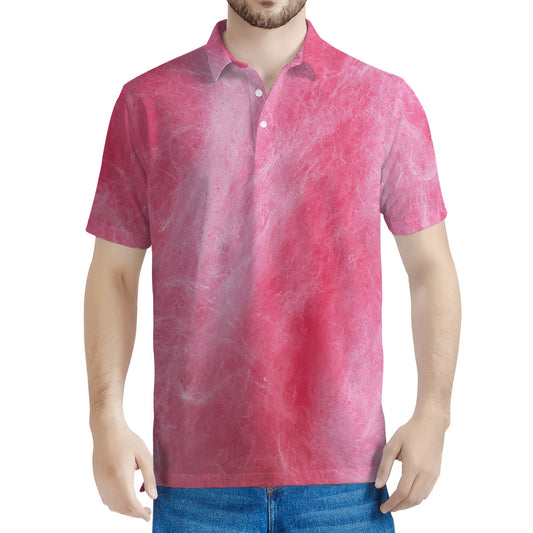 Pink Cotton Candy Print Men's Polo Shirt