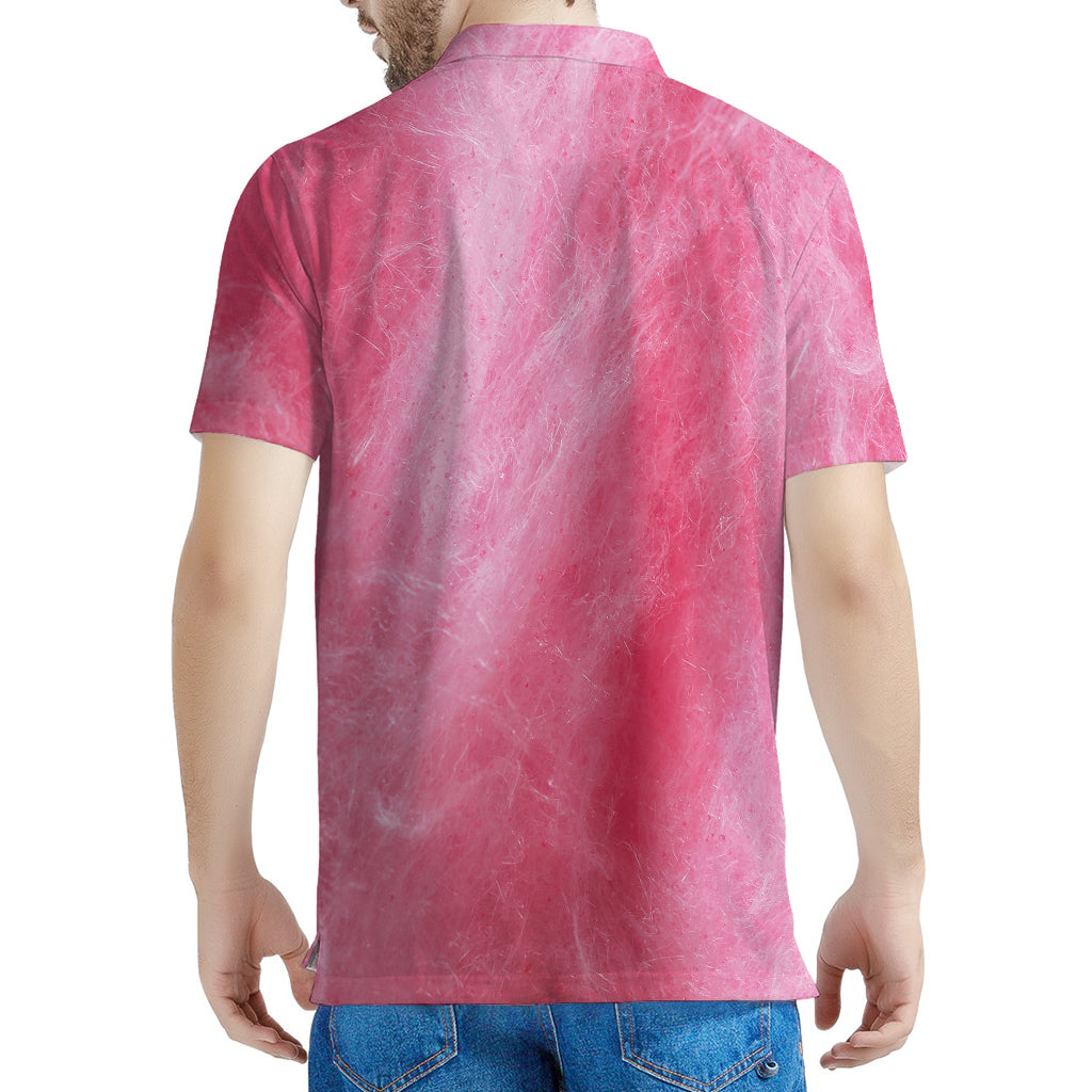 Pink Cotton Candy Print Men's Polo Shirt