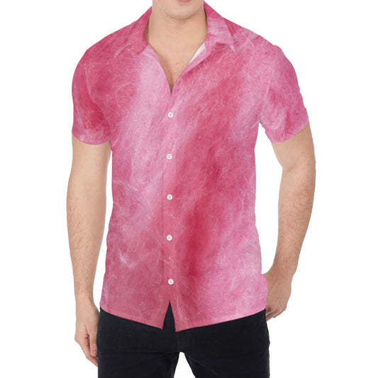 Pink Cotton Candy Print Men's Shirt