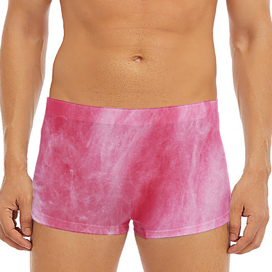 Pink Cotton Candy Print Men's Short Boxer Briefs