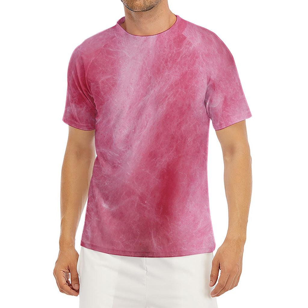 Pink Cotton Candy Print Men's Short Sleeve Rash Guard