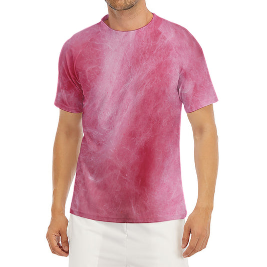 Pink Cotton Candy Print Men's Short Sleeve Rash Guard