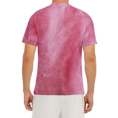 Pink Cotton Candy Print Men's Short Sleeve Rash Guard
