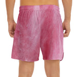 Pink Cotton Candy Print Men's Split Running Shorts