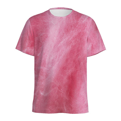 Pink Cotton Candy Print Men's Sports T-Shirt