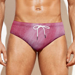 Pink Cotton Candy Print Men's Swim Briefs