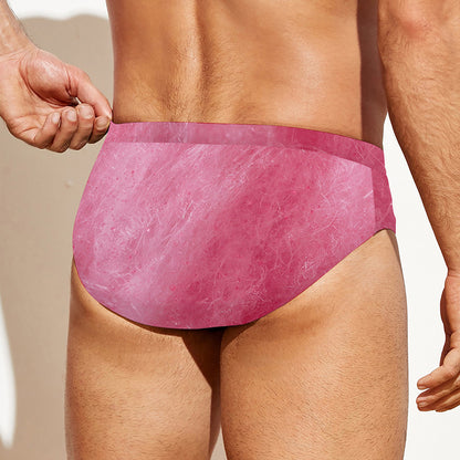 Pink Cotton Candy Print Men's Swim Briefs