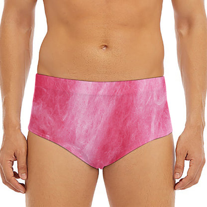 Pink Cotton Candy Print Men's Triangle Swim Briefs