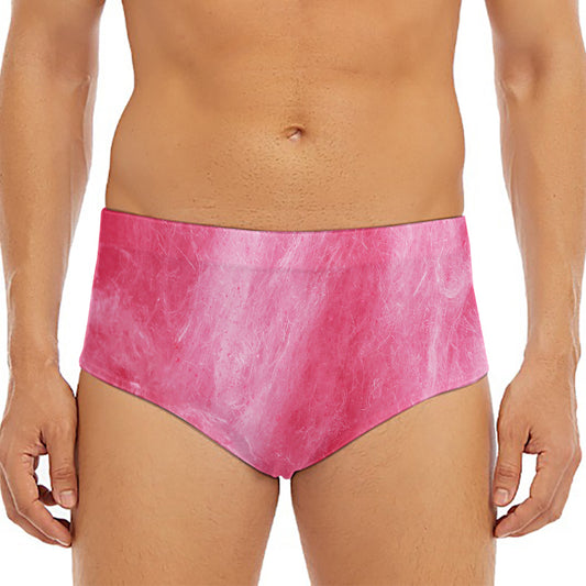 Pink Cotton Candy Print Men's Triangle Swim Briefs