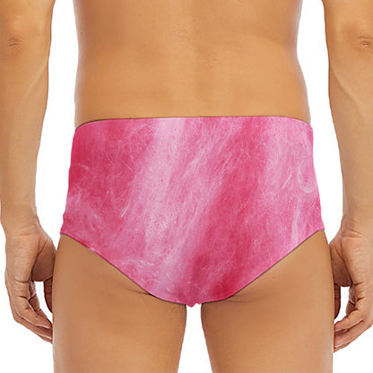 Pink Cotton Candy Print Men's Triangle Swim Briefs