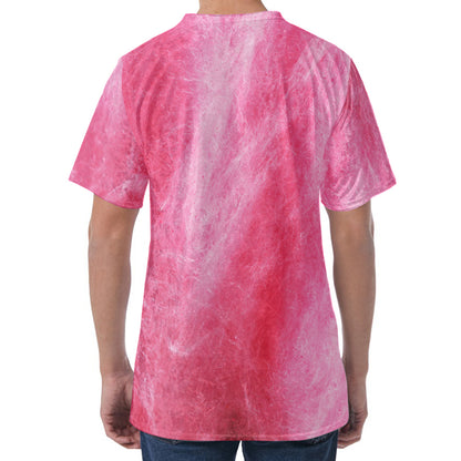 Pink Cotton Candy Print Men's Velvet T-Shirt