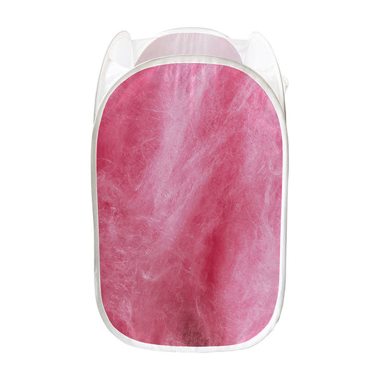 Pink Cotton Candy Print Mesh Laundry Hamper