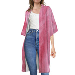 Pink Cotton Candy Print Open Front Beach Cover Up