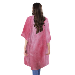 Pink Cotton Candy Print Open Front Beach Cover Up