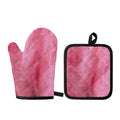 Pink Cotton Candy Print Oven Mitt And Pot Holder Set