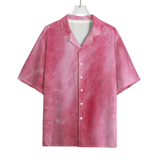 Pink Cotton Candy Print Rayon Hawaiian Shirt