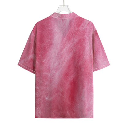 Pink Cotton Candy Print Rayon Hawaiian Shirt