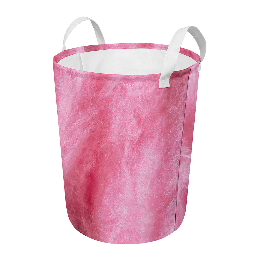 Pink Cotton Candy Print Round Laundry Basket