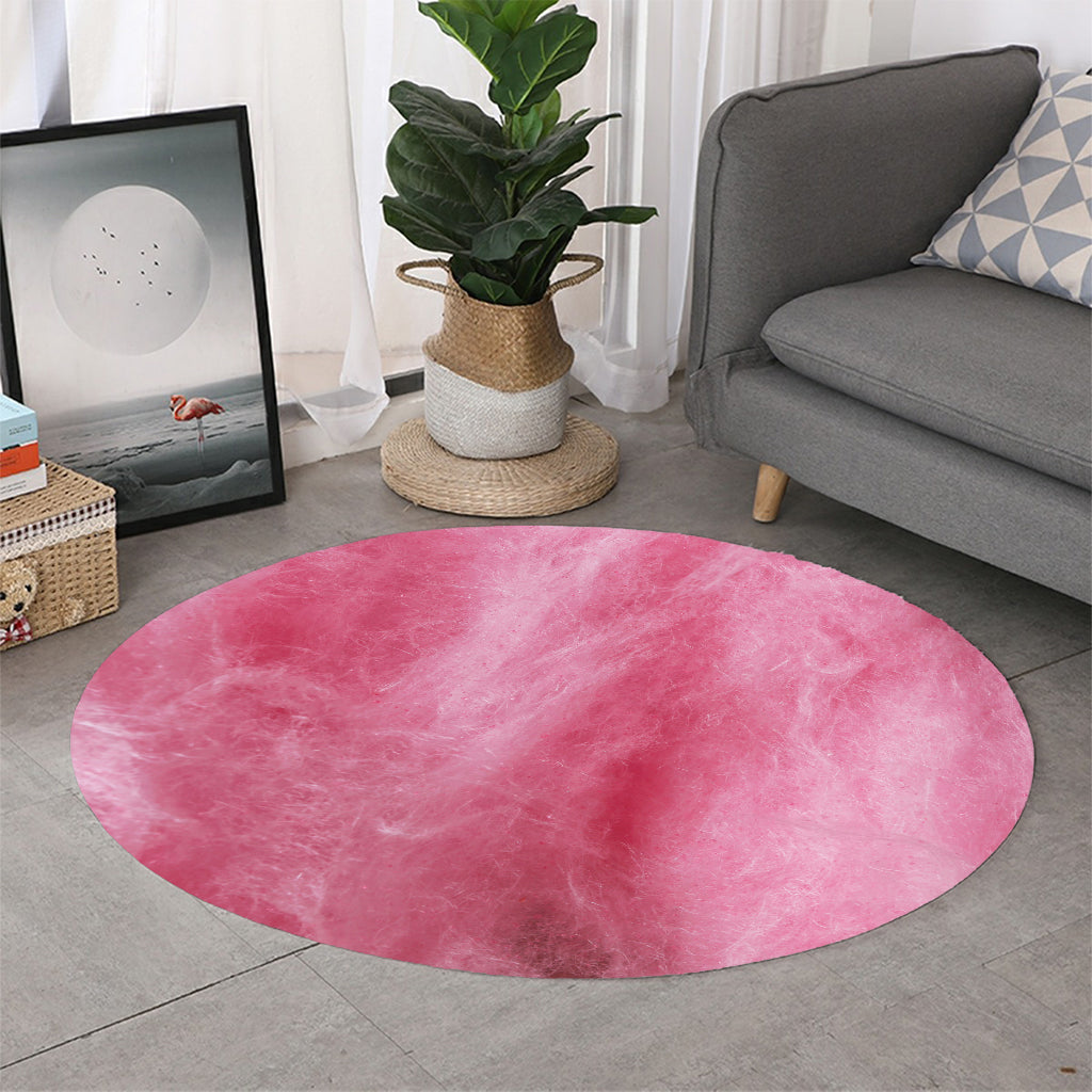 Pink Cotton Candy Print Round Rug