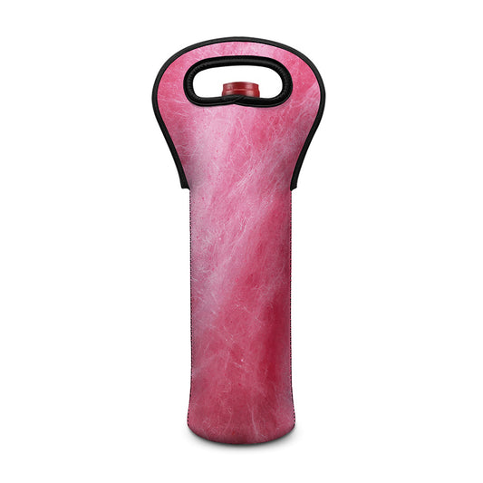 Pink Cotton Candy Print Single Neoprene Wine Tote