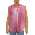 Pink Cotton Candy Print Sleeveless Baseball Jersey