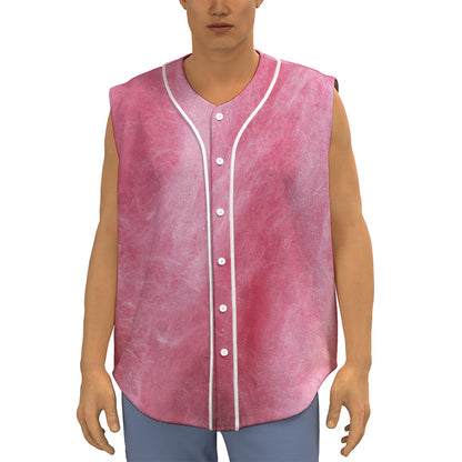 Pink Cotton Candy Print Sleeveless Baseball Jersey