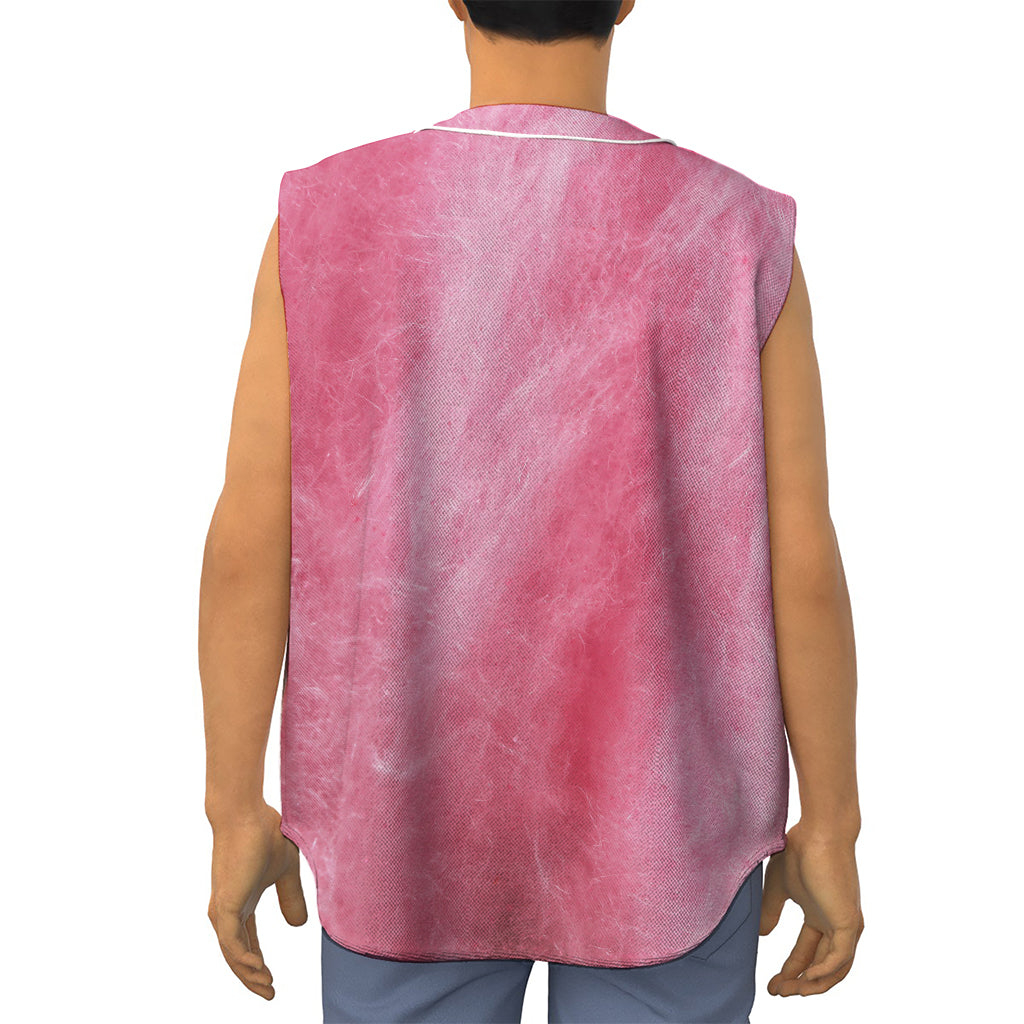 Pink Cotton Candy Print Sleeveless Baseball Jersey