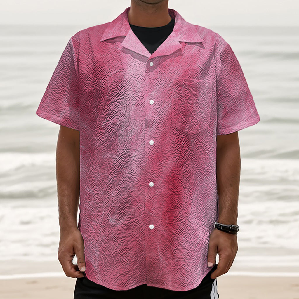 Pink Cotton Candy Print Textured Short Sleeve Shirt