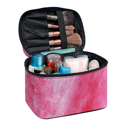 Pink Cotton Candy Print Travel Makeup Bag