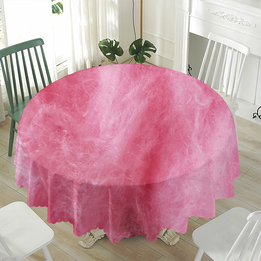 Pink Cotton Candy Print Waterproof Round Tablecloth
