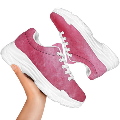 Pink Cotton Candy Print White Chunky Shoes