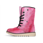 Pink Cotton Candy Print Winter Boots