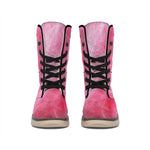 Pink Cotton Candy Print Winter Boots