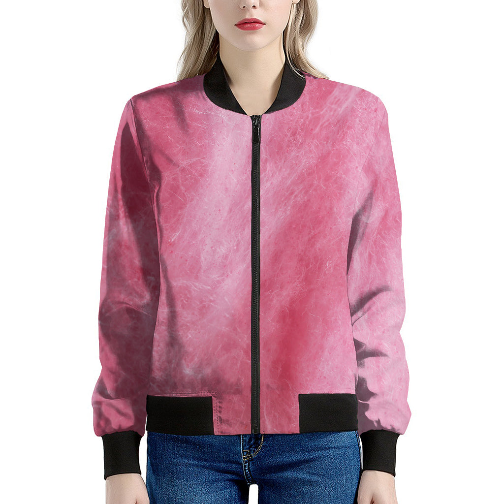 Pink Cotton Candy Print Women's Bomber Jacket