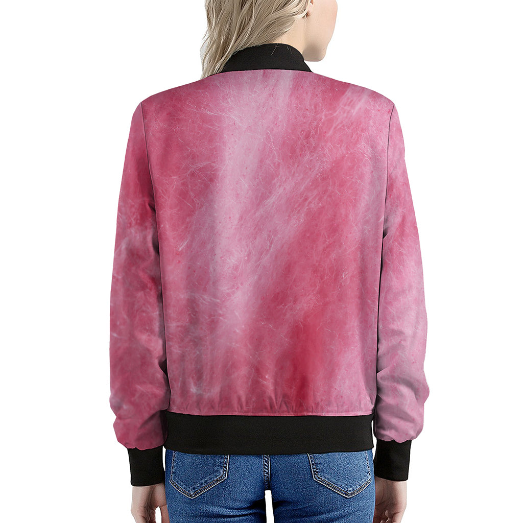 Pink Cotton Candy Print Women's Bomber Jacket