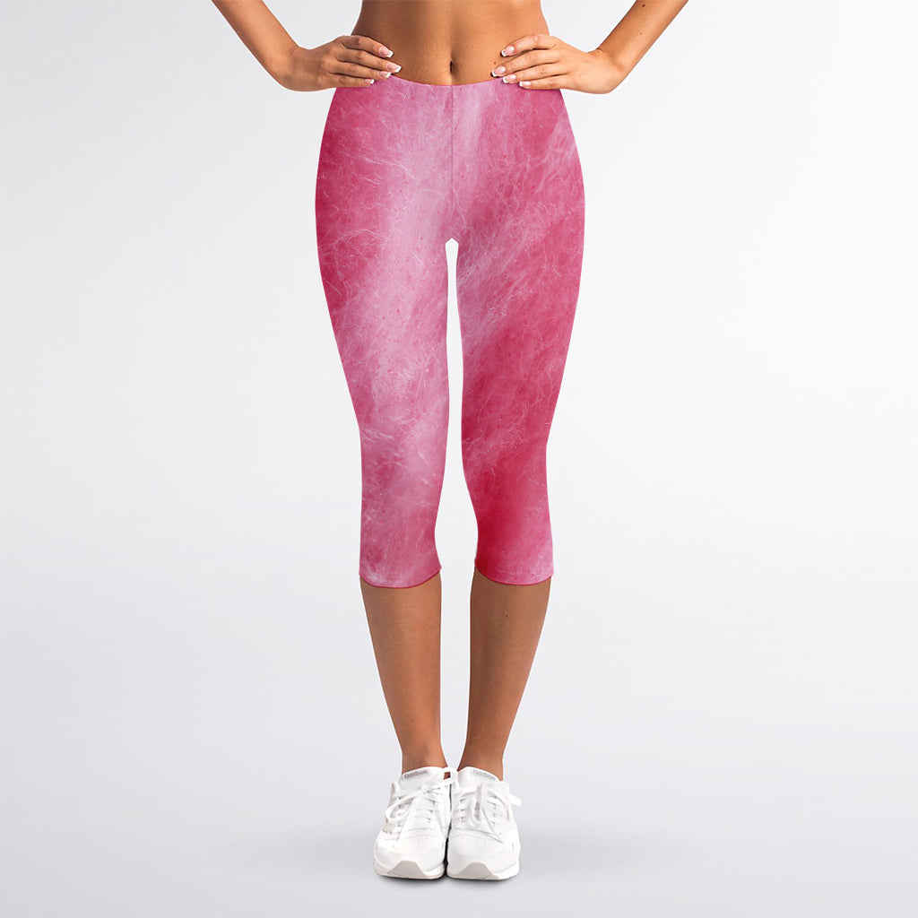 Pink Cotton Candy Print Women's Capri Leggings