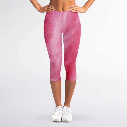 Pink Cotton Candy Print Women's Capri Leggings