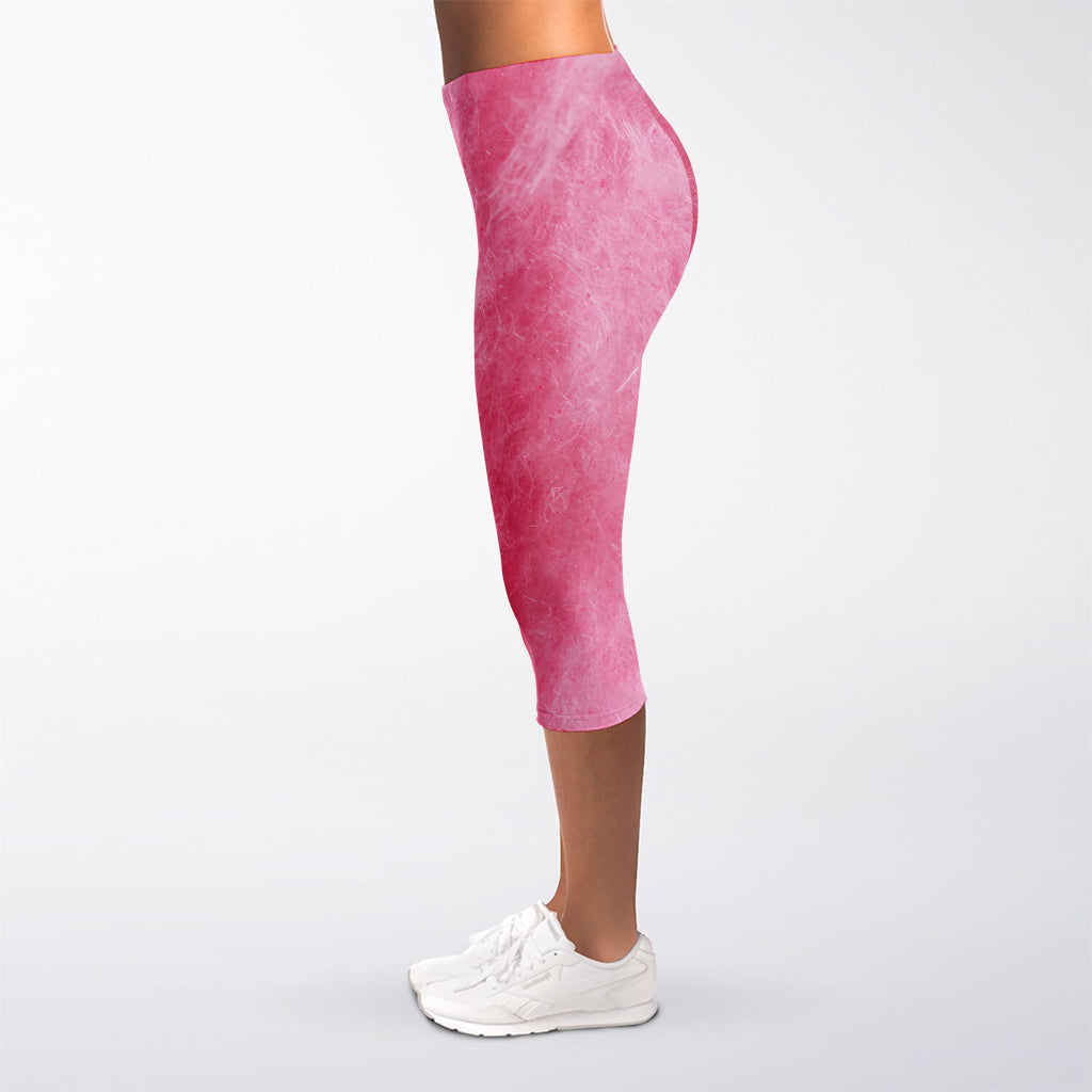 Pink Cotton Candy Print Women's Capri Leggings