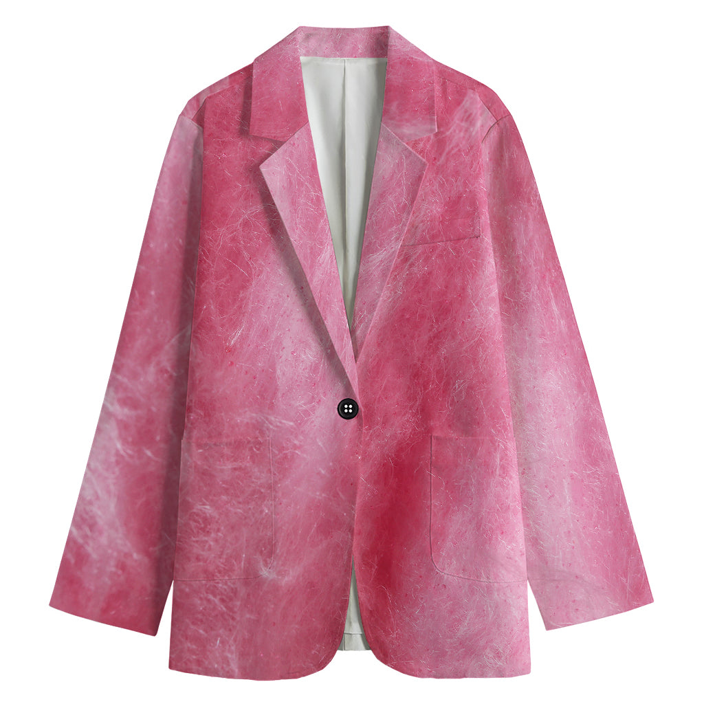 Pink Cotton Candy Print Women's Cotton Blazer