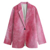 Pink Cotton Candy Print Women's Cotton Blazer