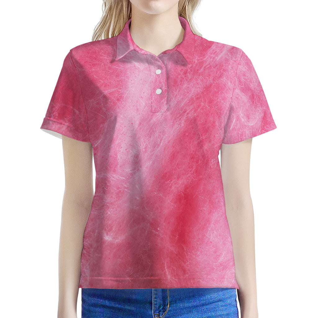 Pink Cotton Candy Print Women's Polo Shirt