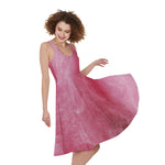 Pink Cotton Candy Print Women's Sleeveless Dress