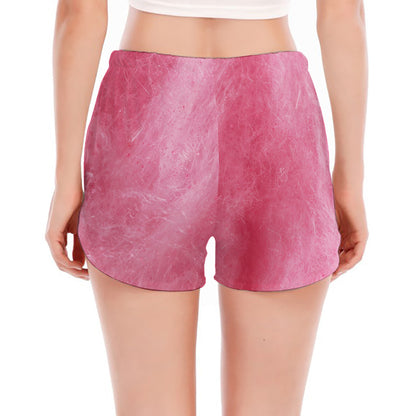 Pink Cotton Candy Print Women's Split Running Shorts