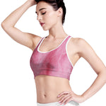 Pink Cotton Candy Print Women's Sports Bra