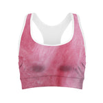 Pink Cotton Candy Print Women's Sports Bra