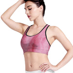 Pink Cotton Candy Print Women's Sports Bra