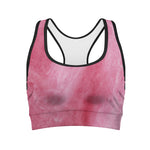 Pink Cotton Candy Print Women's Sports Bra